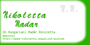 nikoletta madar business card